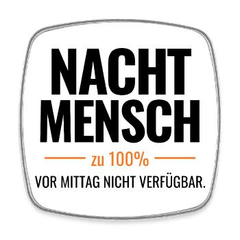 Nachtmensch zu 100% - Viereckiger Kühlschrankmagnet - Weiß - Vorne