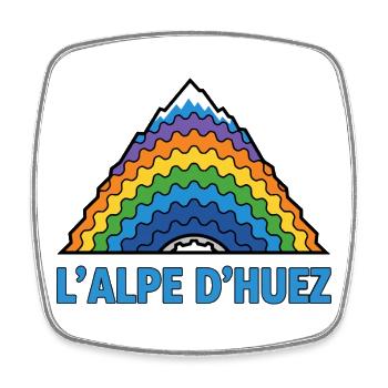 Alpe d'Huez Cycling Mountain - Square fridge magnet - white - Front