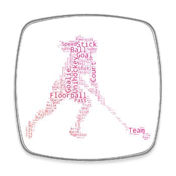 Indoor hockey gift idea for a floorball fan - Square fridge magnet - white - Front