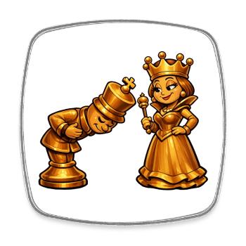 Schach - Viereckiger Kühlschrankmagnet - Weiß - Vorne