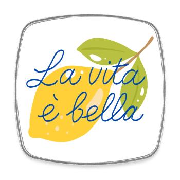 La Vita è Bella - Magnet carré - blanc - Devant