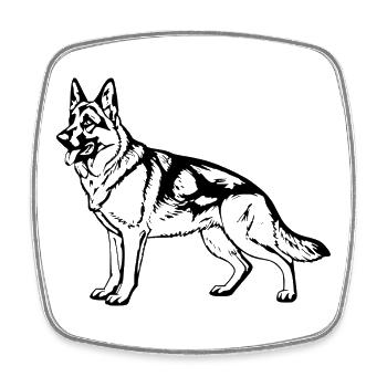 Deutscher Schäferhund Geschenk Hundebesitzer - Viereckiger Kühlschrankmagnet - Weiß - Vorne
