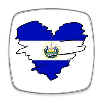 El Salvador Salvadoran Flag Heart El Salvador - Square fridge magnet - white - Front