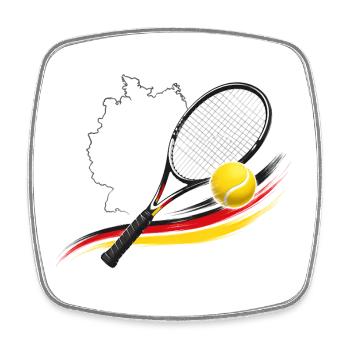 Tennisflagge Deutschland Kraft - Viereckiger Kühlschrankmagnet - Weiß - Vorne
