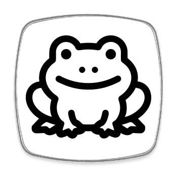 frog - Square fridge magnet - white - Front