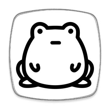 frog - Square fridge magnet - white - Front