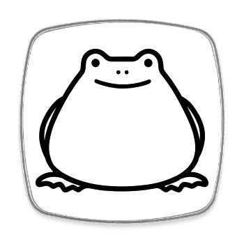 frog - Square fridge magnet - white - Front