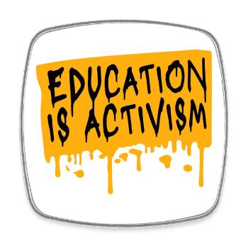 L’éducation est activisme Bildung Aktivismus Déclaration - Magnet carré - blanc - Devant