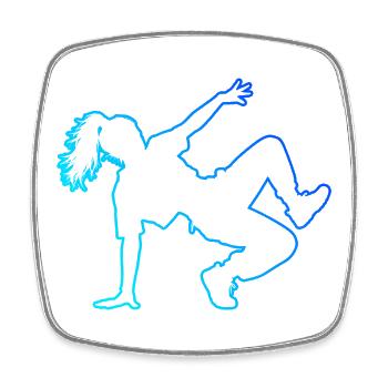 Idée de cadeau pour le danseur hip-hop avec le b-boying - Magnet carré - blanc - Devant