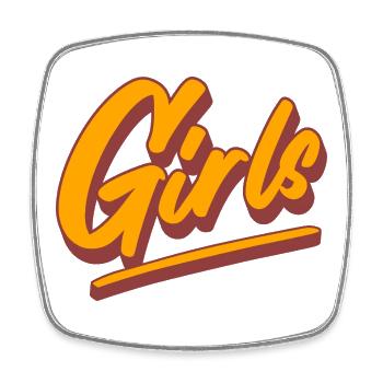 Filles - Magnet carré - blanc - Devant