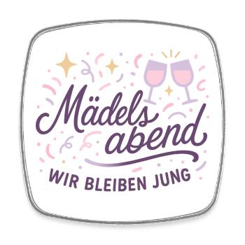 Mädelsabend Glow – Wir bleiben Jung - Viereckiger Kühlschrankmagnet - Weiß - Vorne