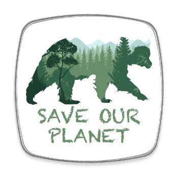 Forêt naturelle d’ours Conservation de la nature - Magnet carré - blanc - Devant