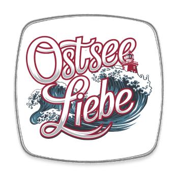  Ostsee Liebe Maritimes Motiv Mit Leuchtturm Und - Viereckiger Kühlschrankmagnet - Weiß - Vorne