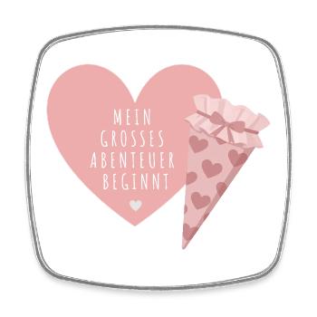 Mein großes Abenteuer beginnt Einschulungsdesign - Viereckiger Kühlschrankmagnet - Weiß - Vorne