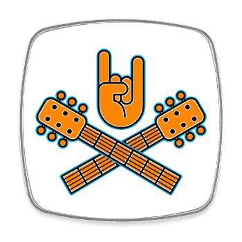 Kreuzgitarren mit Fingerhörnern - Viereckiger Kühlschrankmagnet - Weiß - Vorne