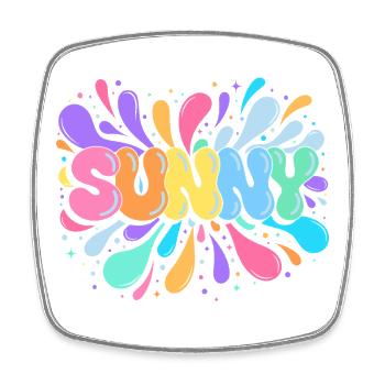 Sunny PopArt Multicolor - Square fridge magnet - white - Front