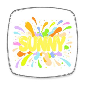 Sunny Burst Multicolor - Square fridge magnet - white - Front