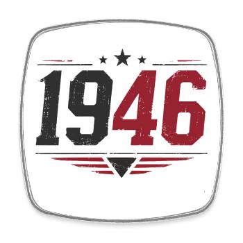 Année de naissance sport 1946 - Magnet carré - blanc - Devant