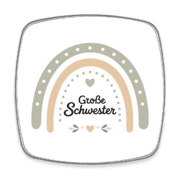 Boho Regenbogen | Schwester | Geschwisterdesign - Viereckiger Kühlschrankmagnet - Weiß - Vorne