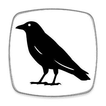 crow - Square fridge magnet - white - Front