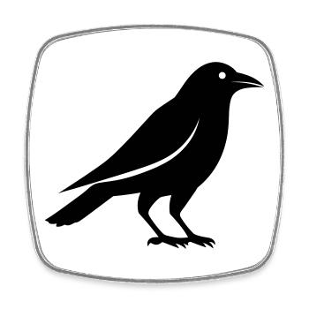 crow - Square fridge magnet - white - Front