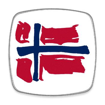 Norwegen - Vintage - Viereckiger Kühlschrankmagnet - Weiß - Vorne
