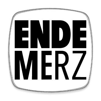 Ende Merz_v2 - Viereckiger Kühlschrankmagnet - Weiß - Vorne