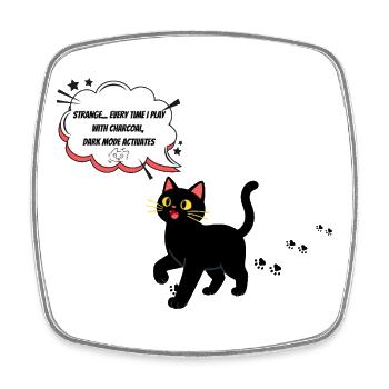 Dunkelmodus Katze Spruch - Viereckiger Kühlschrankmagnet - Weiß - Vorne