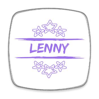 Geburtsname Lenny - Viereckiger Kühlschrankmagnet - Weiß - Vorne