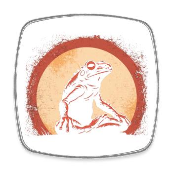 Namasté Yoga Grenouille Méditation Rétro - Magnet carré - blanc - Devant