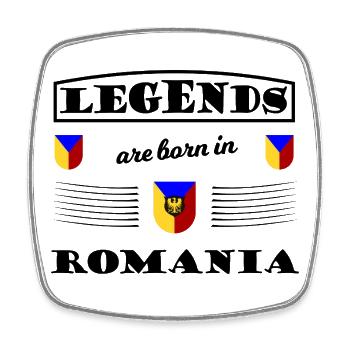 Blason tricolore de la Roumanie - Magnet carré - blanc - Devant