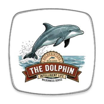 Dauphin pour le Bonheur - Magnet carré - blanc - Devant