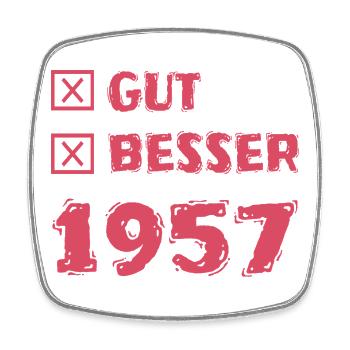 1957 - Viereckiger Kühlschrankmagnet - Weiß - Vorne