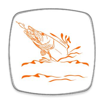 Fische_angeln_002_pike_fishing - Viereckiger Kühlschrankmagnet - Weiß - Vorne