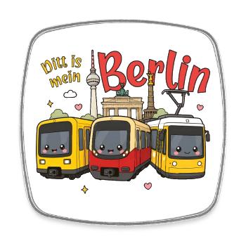 Ditt is mein Berlin - Viereckiger Kühlschrankmagnet - Weiß - Vorne