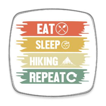Hiking Mountain Trail Backpacking Outdoors Poaching - Square fridge magnet - white - Front