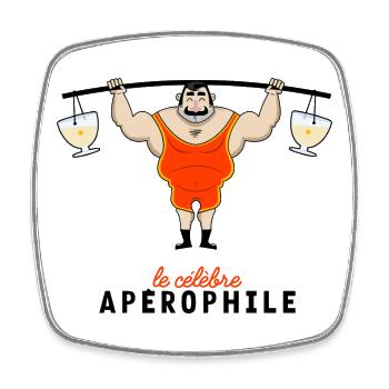 Aperophile - Magnet carré - blanc - Devant