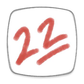 Red Brushstroke 22 - Square fridge magnet - white - Front
