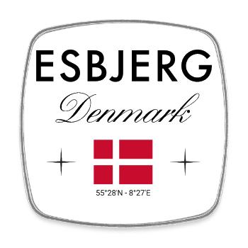 Esbjerg Danemark Coordonnées Souvenir de voyage - Magnet carré - blanc - Devant