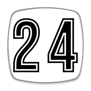 24 Symbole numérique - Magnet carré - blanc - Devant