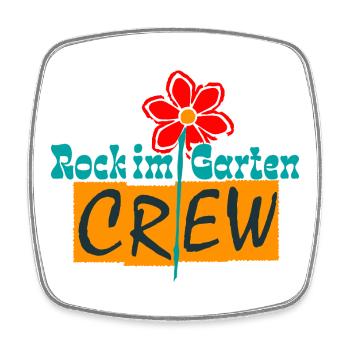 Rock in the Garden Crew – Jardinier Flowers Design - Magnet carré - blanc - Devant