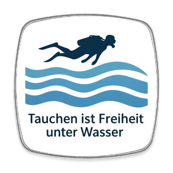 Tauchen ist Freiheit Unter Wasser - Viereckiger Kühlschrankmagnet - Weiß - Vorne