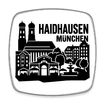München Skyline Haidhausen - Viereckiger Kühlschrankmagnet - Weiß - Vorne