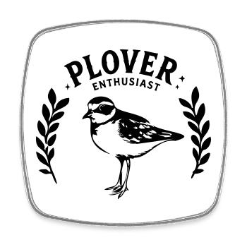 Passionné de pluviers Oiseau de rivage noir - Magnet carré - blanc - Devant