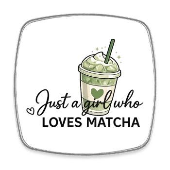 Only one girl loves matcha - Square fridge magnet - white - Front