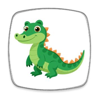 Baby alligator - Square fridge magnet - white - Front