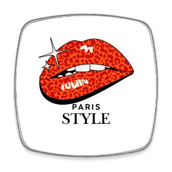 Pop Art des lèvres léopardes - Magnet carré - blanc - Devant