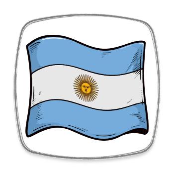 Art du drapeau solaire argentin - Magnet carré - blanc - Devant