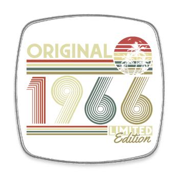 Anniversaire original vintage rétro vintage de 1966 - Magnet carré - blanc - Devant