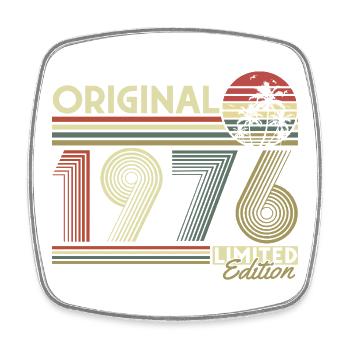 Original 1976 Vintage Vintage Retro Birthday - Square fridge magnet - white - Front